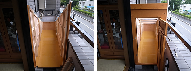 ベランダ幅ぴったりの犬小屋 in大阪